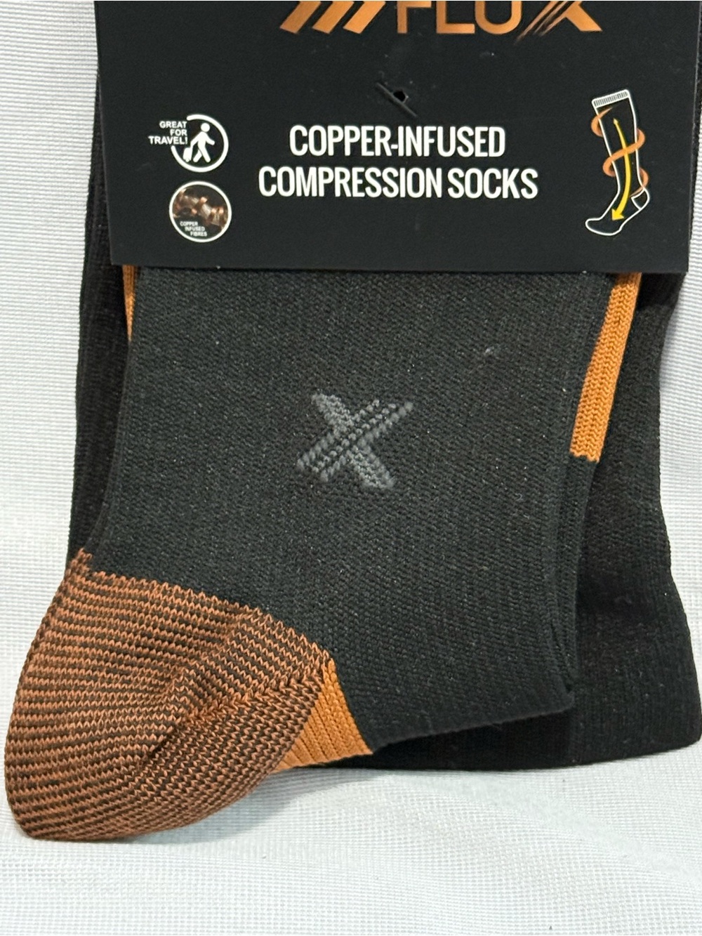 Copper Flux Copper-Infused Compression Socks 2 Pairs Knee High L/XL New - Picture 4 of 5